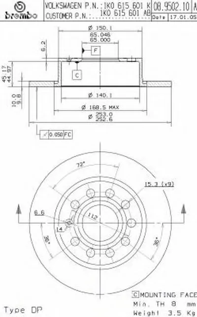 Тормозной диск COATED DISC LINE BREMBO купить