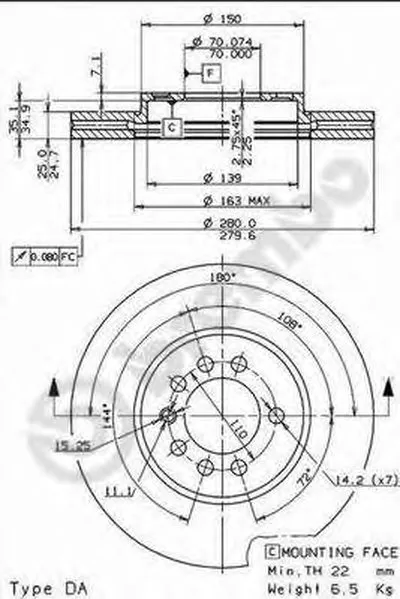 Тормозной диск COATED DISC LINE BREMBO купить