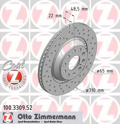 Тормозной диск SPORT BRAKE DISC COAT Z ZIMMERMANN купить