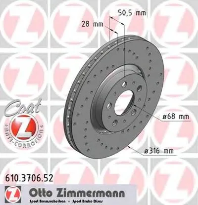 Тормозной диск SPORT BRAKE DISC COAT Z ZIMMERMANN купить