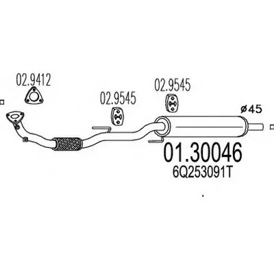 Предглушитель выхлопных газов MTS купить