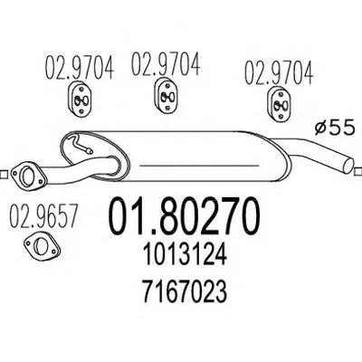Средний глушитель выхлопных газов MTS купить