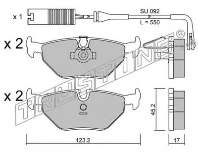 Комплект тормозных колодок, дисковый тормоз TRUSTING купить