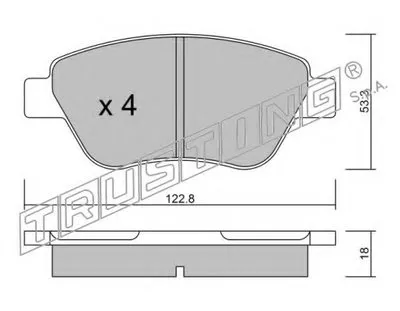 Комплект тормозных колодок, дисковый тормоз TRUSTING купить