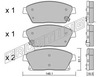 Комплект тормозных колодок, дисковый тормоз TRUSTING купить