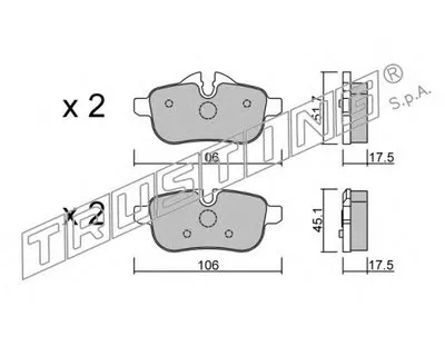 Комплект тормозных колодок, дисковый тормоз TRUSTING купить
