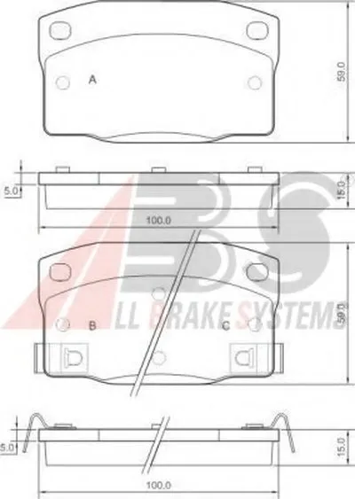 Комплект тормозных колодок, дисковый тормоз A.B.S. купить
