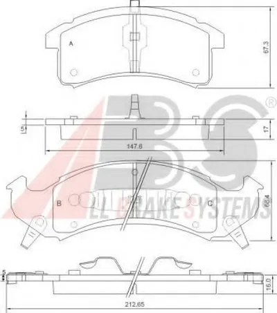 Комплект тормозных колодок, дисковый тормоз A.B.S. купить