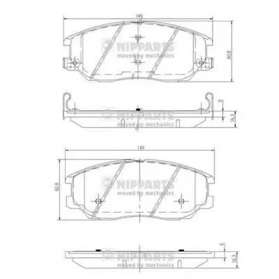 Комплект тормозных колодок, дисковый тормоз NIPPARTS купить
