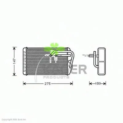 Теплообменник, отопление салона KAGER купить