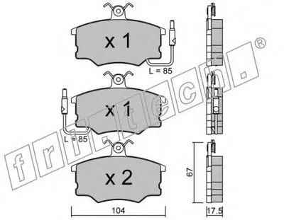 Комплект тормозных колодок, дисковый тормоз fri.tech. купить