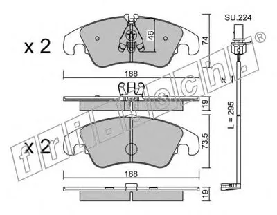 Комплект тормозных колодок, дисковый тормоз fri.tech. купить