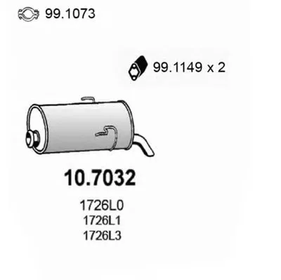 Глушитель выхлопных газов конечный ASSO купить