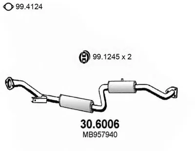Средний глушитель выхлопных газов ASSO купить