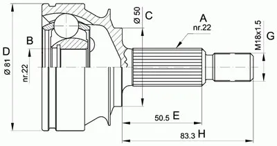 Шарнирный комплект, приводной вал SPIN OPEN PARTS купить