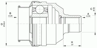 Шарнирный комплект, приводной вал SPIN OPEN PARTS купить
