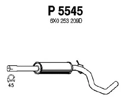 Средний глушитель выхлопных газов FENNO купить