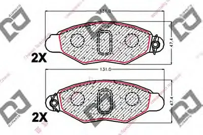Комплект тормозных колодок, дисковый тормоз DJ PARTS купить