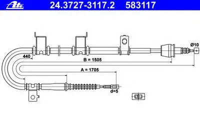 Трос, стояночная тормозная система ATE купить