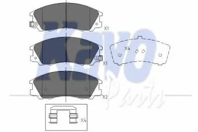 Комплект тормозных колодок, дисковый тормоз KAVO PARTS купить