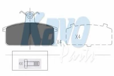 Комплект тормозных колодок, дисковый тормоз KAVO PARTS купить