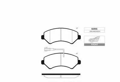 Комплект тормозных колодок, дисковый тормоз Front brake pads for CITROEN/FIAT/PEUGEOT GOODWILL купить