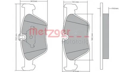 Комплект тормозных колодок, дисковый тормоз METZGER купить