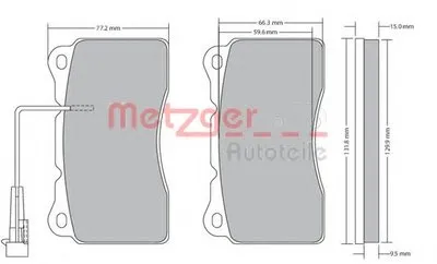 Комплект тормозных колодок, дисковый тормоз METZGER купить
