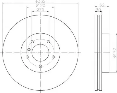 Тормозной диск PRO Carbonic Black HELLA PAGID купить