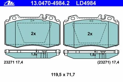 Комплект тормозных колодок, дисковый тормоз ATE Ceramic ATE купить