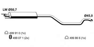 Средний глушитель выхлопных газов ERNST купить