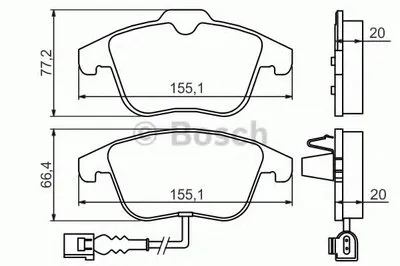 Комплект тормозных колодок, дисковый тормоз BOSCH купить