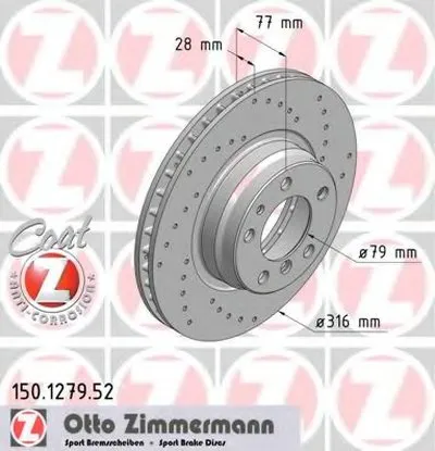 Тормозной диск SPORT BRAKE DISC COAT Z ZIMMERMANN купить