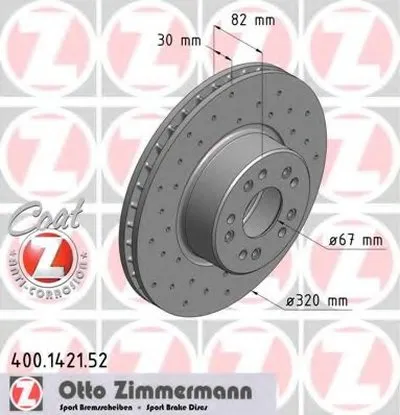 Тормозной диск SPORT BRAKE DISC COAT Z ZIMMERMANN купить