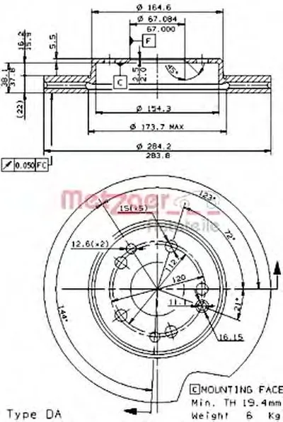 Тормозной диск AP METZGER купить