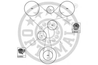Комплект ремня ГРМ OPTIMAL купить
