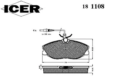 Комплект тормозных колодок, дисковый тормоз ICER купить