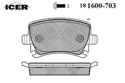 Комплект тормозных колодок, дисковый тормоз ICER купить