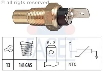 Датчик, температура охлаждающей жидкости; Датчик, температура охлаждающей жидкости; Датчик, температура охлаждающей жидкости FACET купить