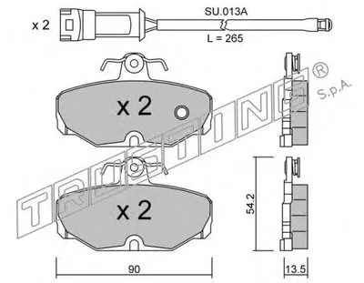 Комплект тормозных колодок, дисковый тормоз TRUSTING купить