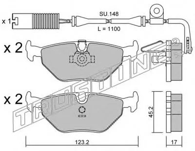 Комплект тормозных колодок, дисковый тормоз TRUSTING купить