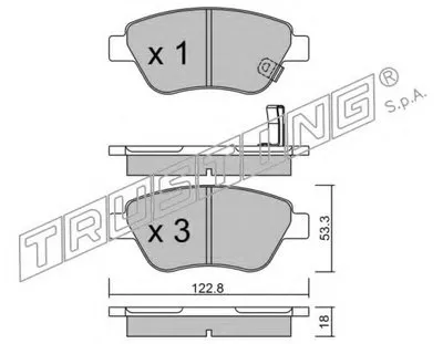 Комплект тормозных колодок, дисковый тормоз TRUSTING купить