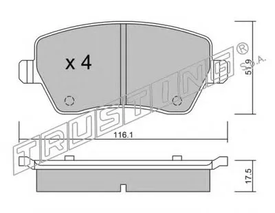 Комплект тормозных колодок, дисковый тормоз TRUSTING купить