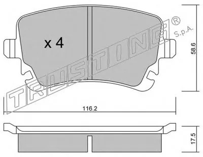 Комплект тормозных колодок, дисковый тормоз TRUSTING купить