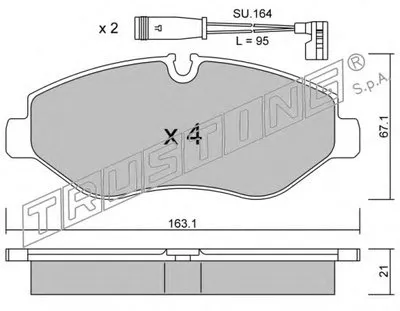 Комплект тормозных колодок, дисковый тормоз TRUSTING купить
