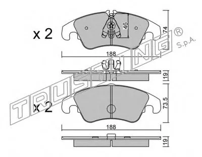 Комплект тормозных колодок, дисковый тормоз TRUSTING купить
