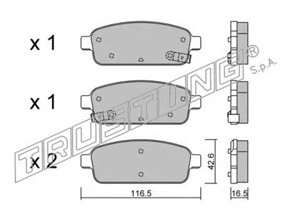Комплект тормозных колодок, дисковый тормоз TRUSTING купить