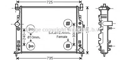 Радиатор, охлаждение двигателя AVA QUALITY COOLING купить