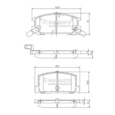 Комплект тормозных колодок, дисковый тормоз NIPPARTS купить