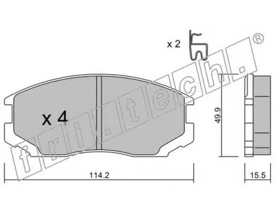 Комплект тормозных колодок, дисковый тормоз fri.tech. купить